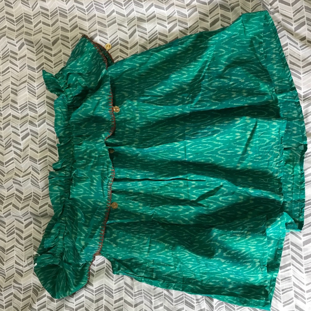 Green off the shoulder top!